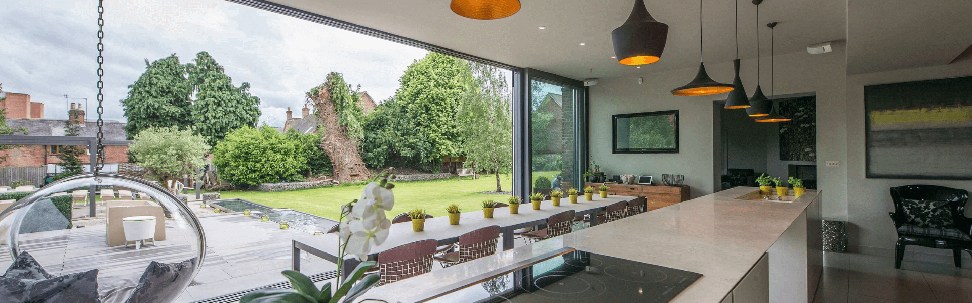 A kitchen with energy saving heating and floor screeding installed