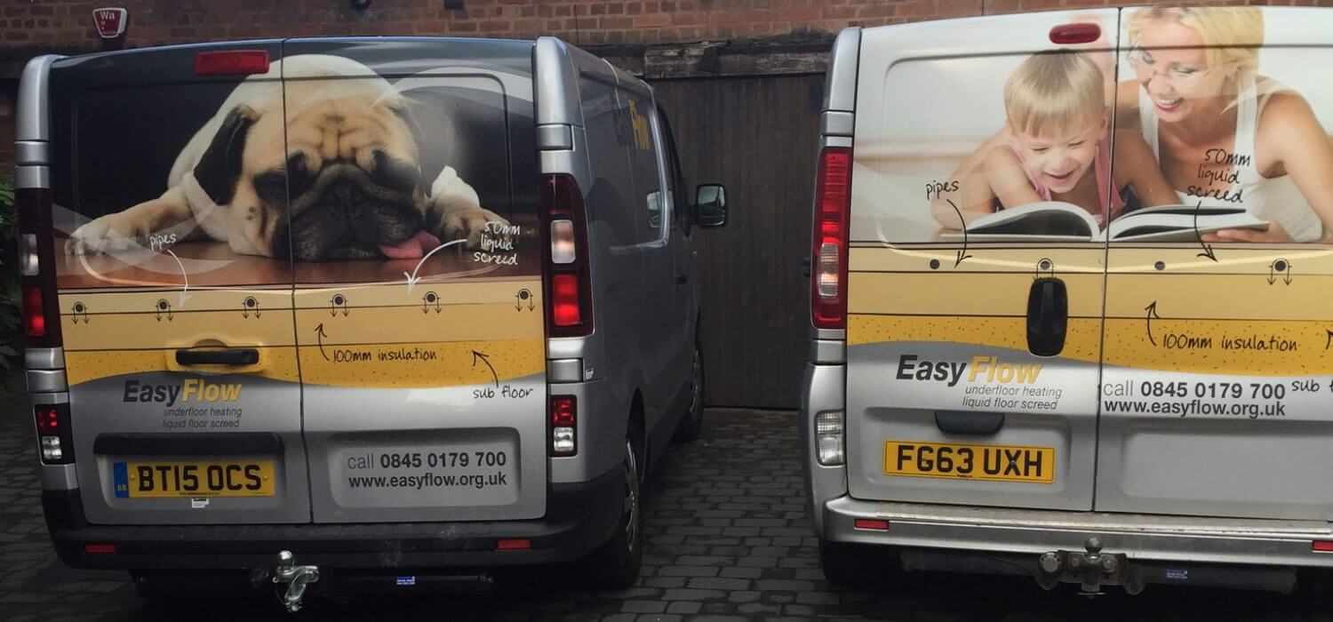 Underfloor heating installer vans from our underfloor heating Birmingham fleet