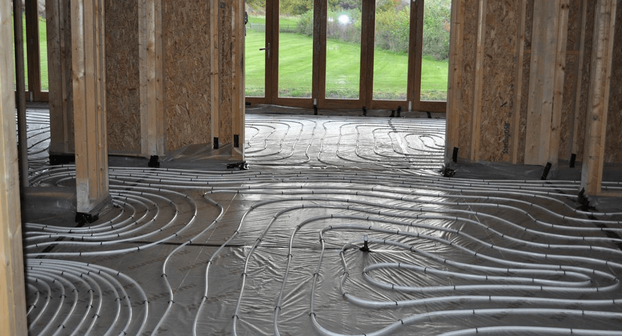 Underfloor heating Birmingham new build in progress