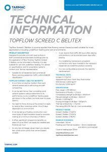 A water underfloor heating screed called Topflow Screed C Belitex