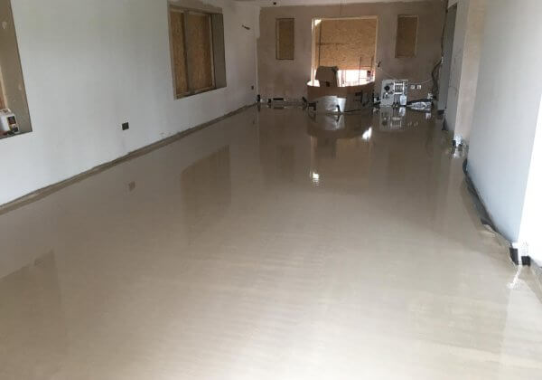 Liquid floor screeding at a home in West Shropshire