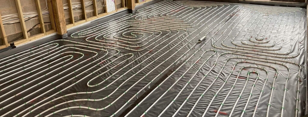 Underfloor heating installation at a commerical property
