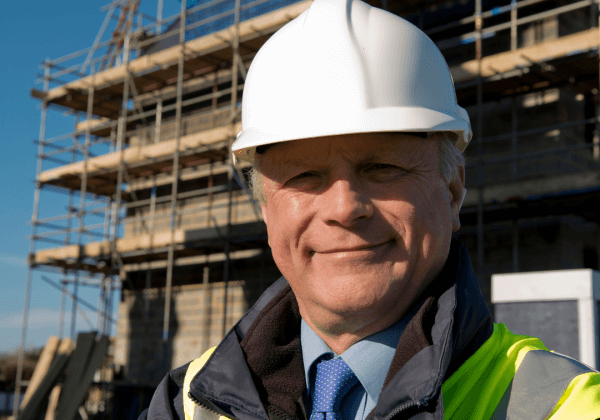 A property developer overseeing the construction of a home with underfloor heating