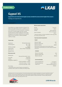 Gypsol XS liquid screed datasheet scan