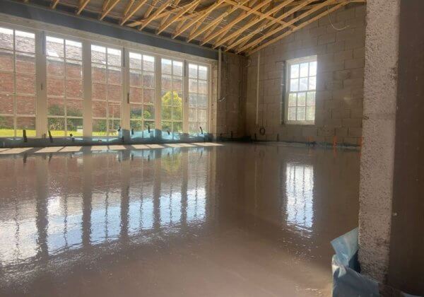 Installed a complete underfloor heating system and liquid screed for a renovation/extension project in Audlem, Cheshire