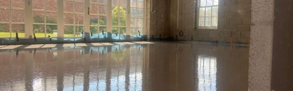 Screed & Underfloor Heating for Renovation/ Extension project in Audlem, Cheshire.