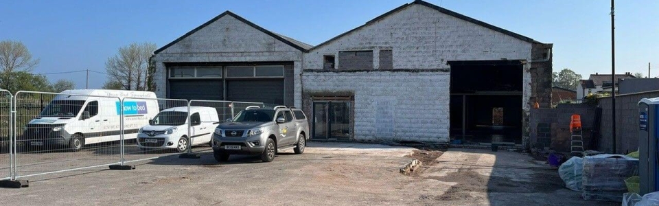 Outside of a commercial building in Rhyl