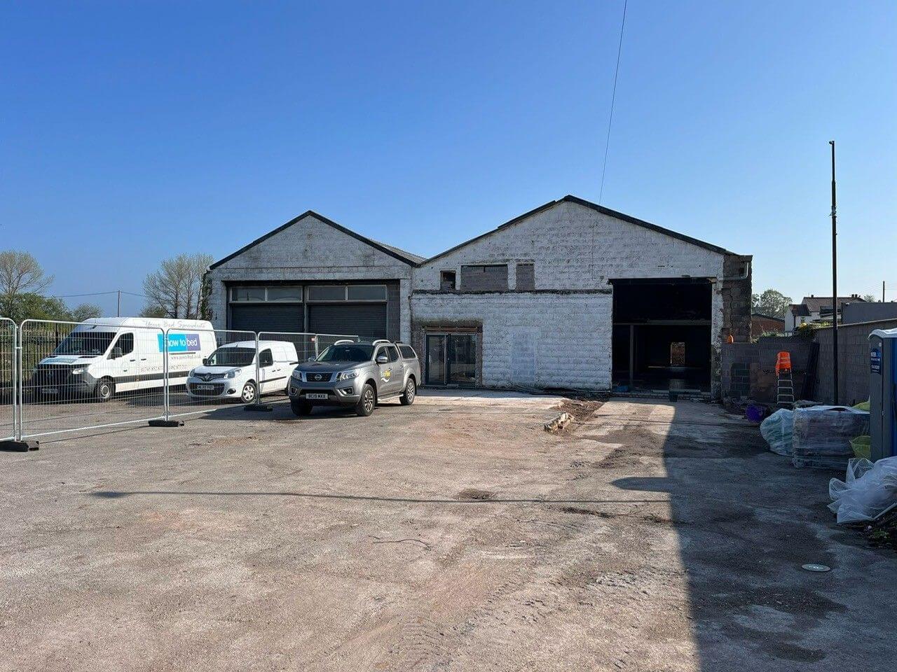 Outside of a commercial building in Rhyl