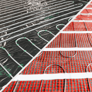 Electric and wet underfloor heating side by side