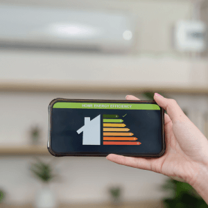 A person holding an energy efficiency epc report